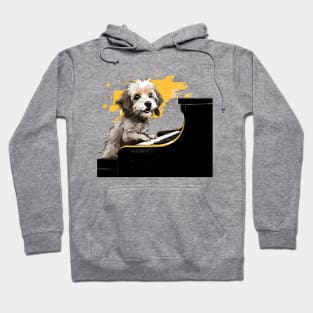 Dog playing piano Hoodie